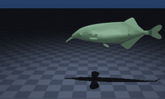 3D fish model swimming forward