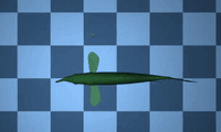 3D fish model performing learned turns